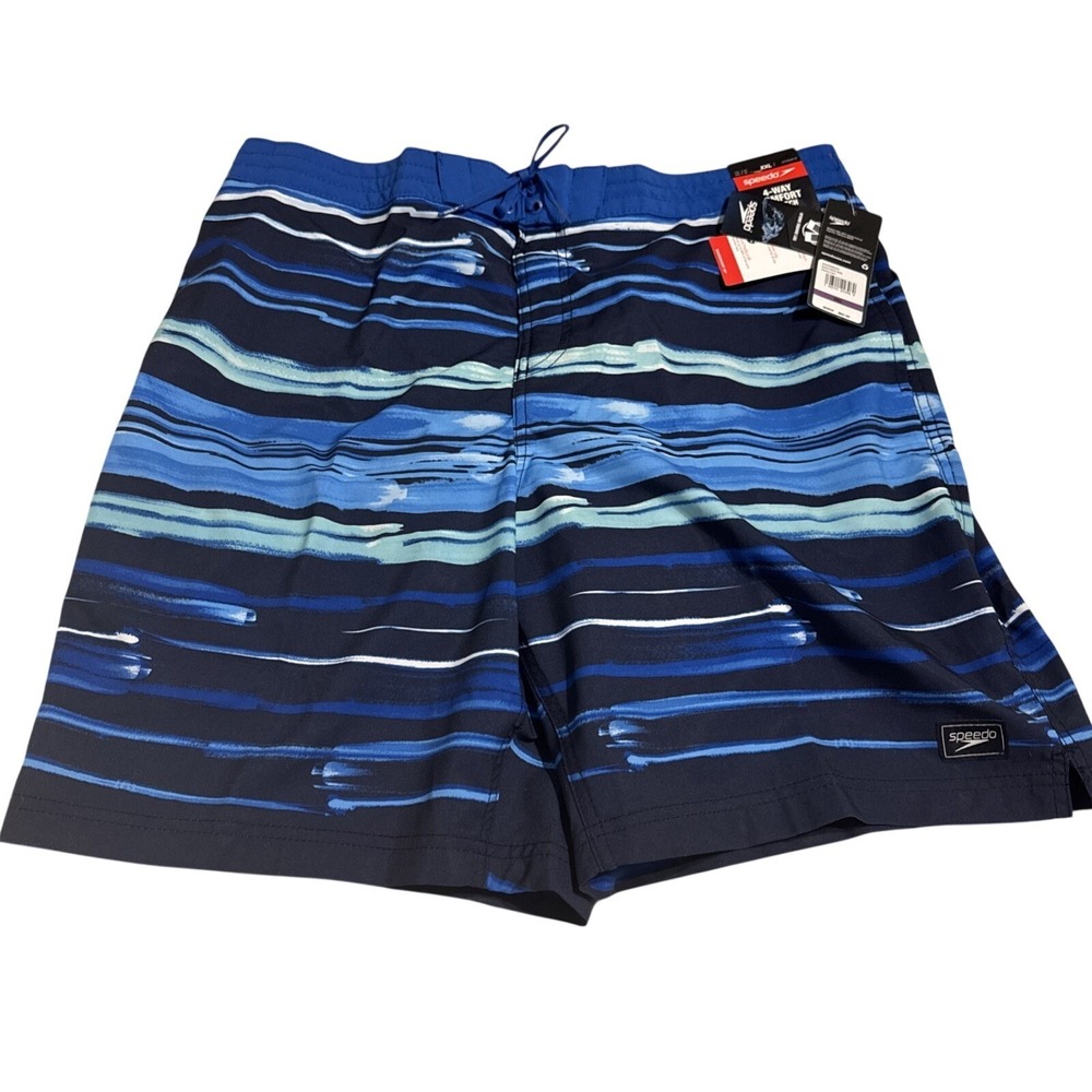 Speedo 4 Way Comfort Stretch Swim‎ Trunks, Hydro Square Leg UPF 50 Size 2XL Surf